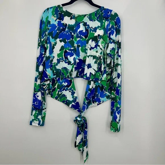 Baiia Monet Print Long Sleeve Swim Wrap Top Limited Edition Floral Plus Size 14 - Picture 8 of 9